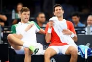 Novak Djokovic at the Adelaide exhibition
